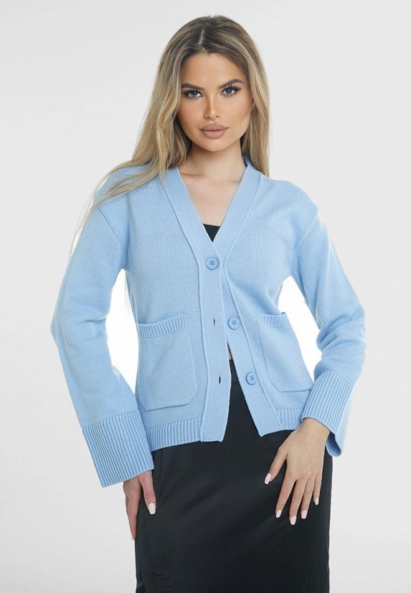 Кардиган Wooly’s голубой, размер 48, фото 4