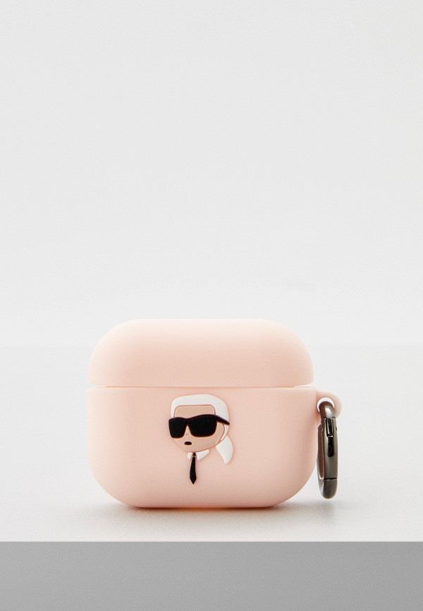 

Чехол для наушников Karl Lagerfeld, Розовый, Airpods Pro, силиконовый Silicone