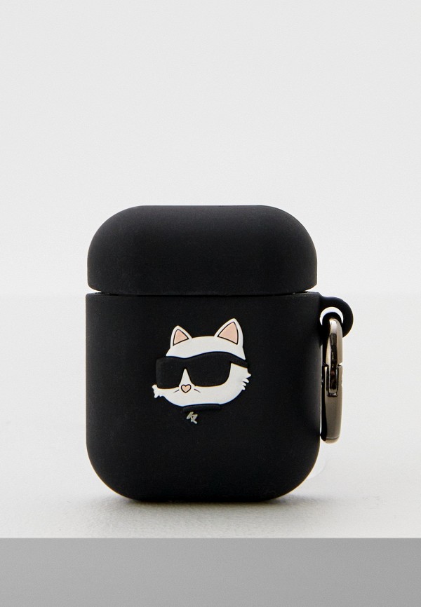 

Чехол для наушников Karl Lagerfeld, Черный, Airpods 1/2 силиконовый Silicone