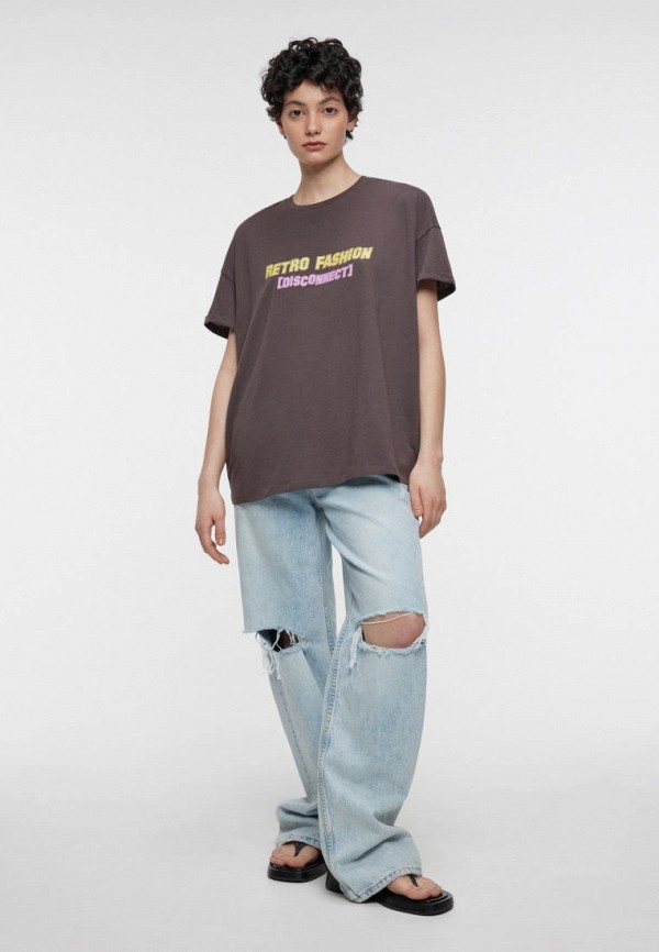 Футболка Befree коричневый, размер 48, фото 2