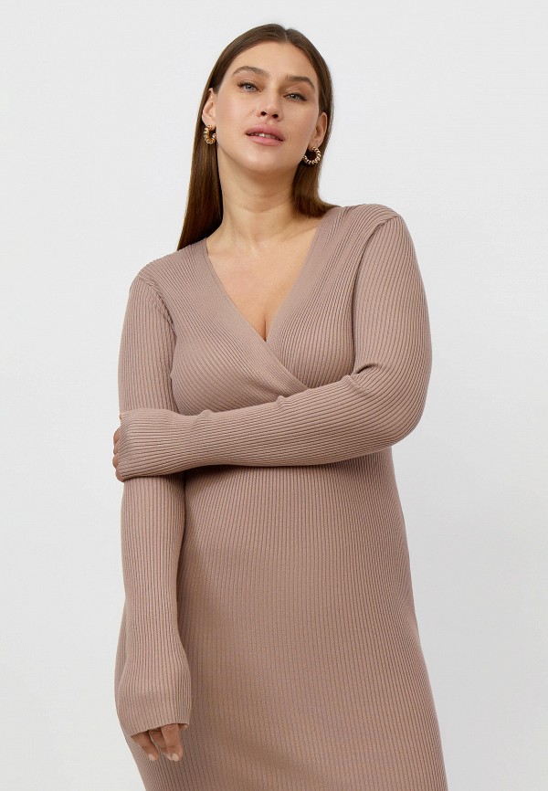 Платье Modis бежевый, размер 56, фото 2