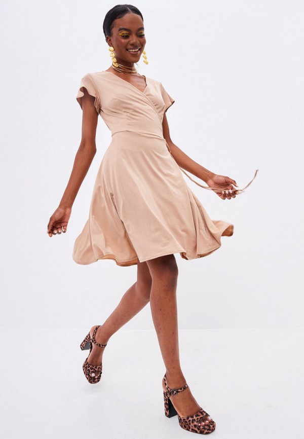 Платье Lacitta бежевый, размер 40, фото 4