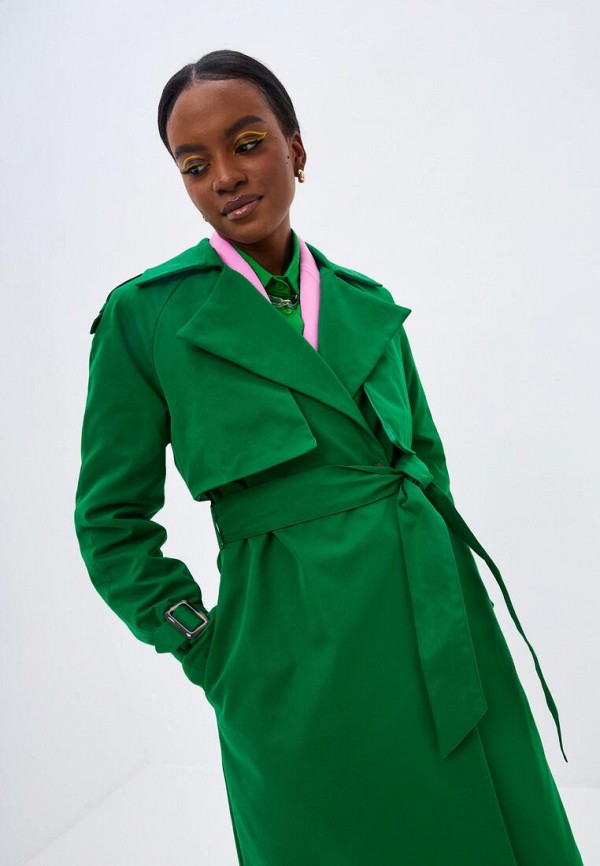 Плащ Noele Boutique зеленый, размер 52, фото 2