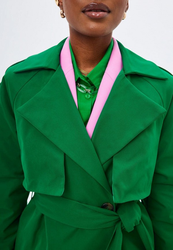 Плащ Noele Boutique зеленый, размер 52, фото 5