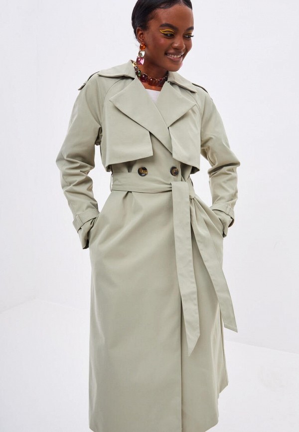 Плащ Noele Boutique серый, размер 52, фото 2