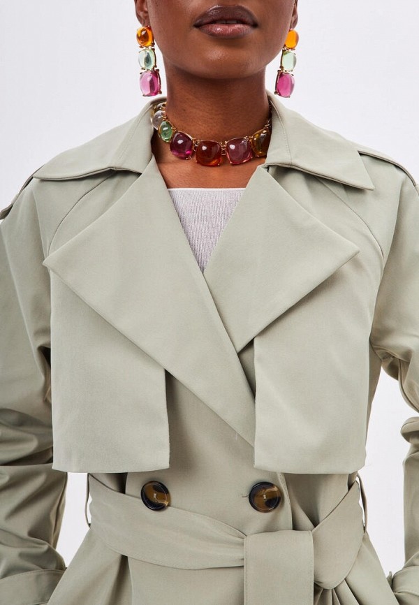 Плащ Noele Boutique серый, размер 52, фото 5