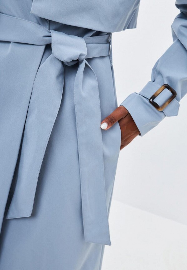 Плащ Noele Boutique голубой, размер 52, фото 6