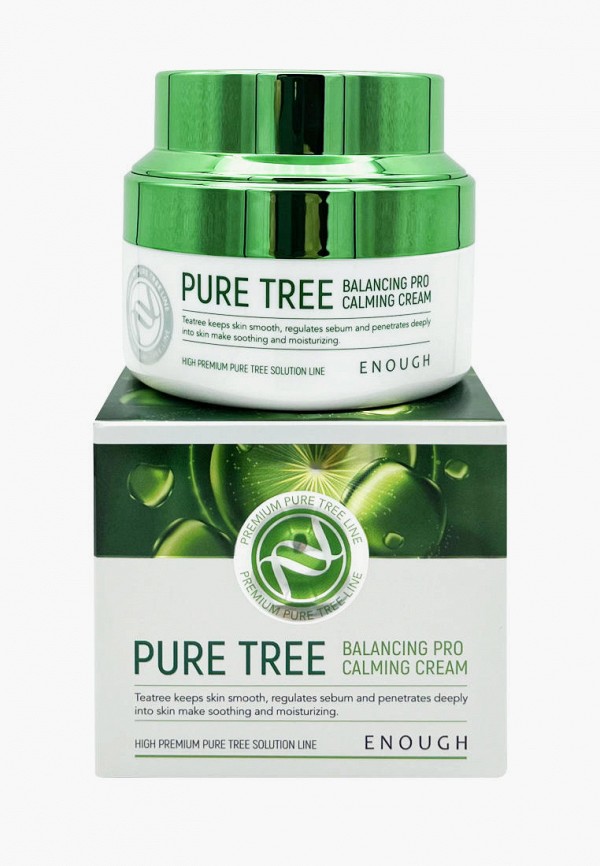 Крем для лица Enough Pure Tree Balancing Pro Calming Cream успокаивающий с зеленым чаем для чувствительной кожи лица, 50 г