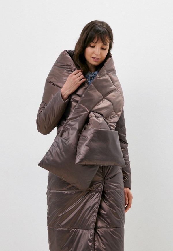 Куртка утепленная и шарф Палето цвет коричневый  Фото 2