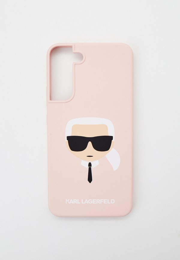 

Чехол для телефона Karl Lagerfeld, Бежевый, Galaxy S22+ силиконовый с принтом Karl's Head