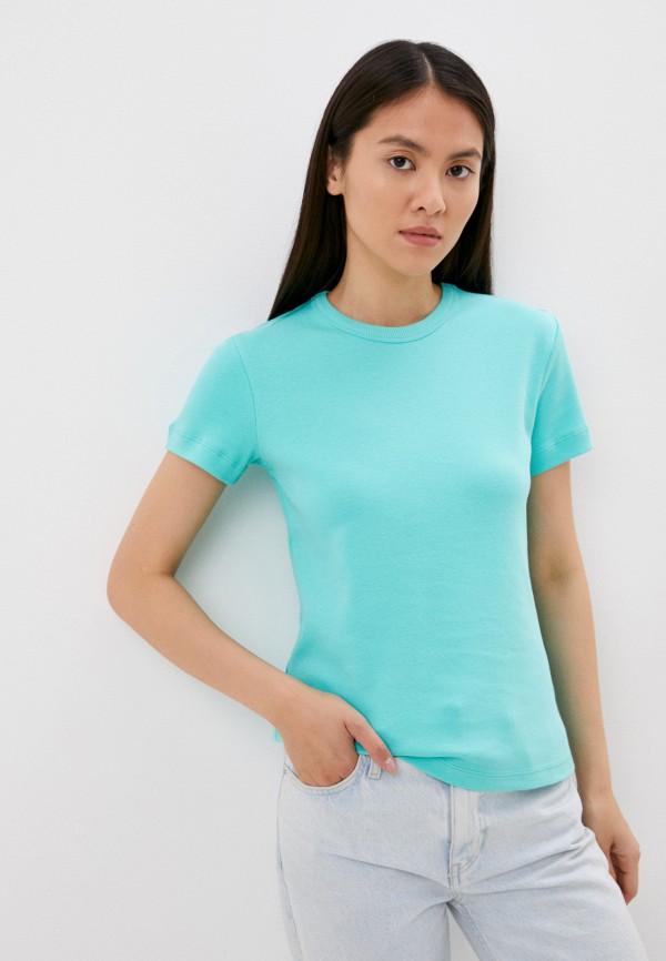 

Футболка Sela, Бирюзовый, KIRA SLIM FIT