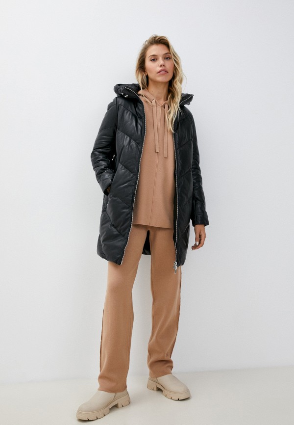 фото Куртка кожаная утепленная снежная королева