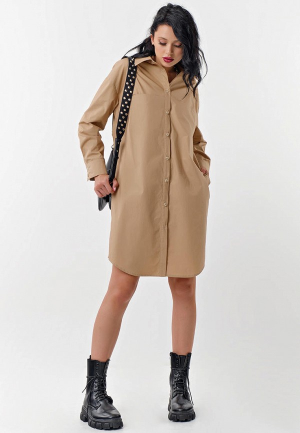 Платье Fly бежевый, размер 44, фото 2