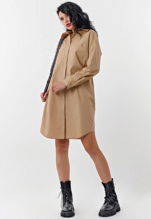 Платье Fly бежевый, размер 44, фото 4