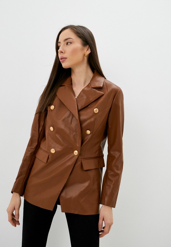 Куртка кожаная DeFacto цвет коричневый 