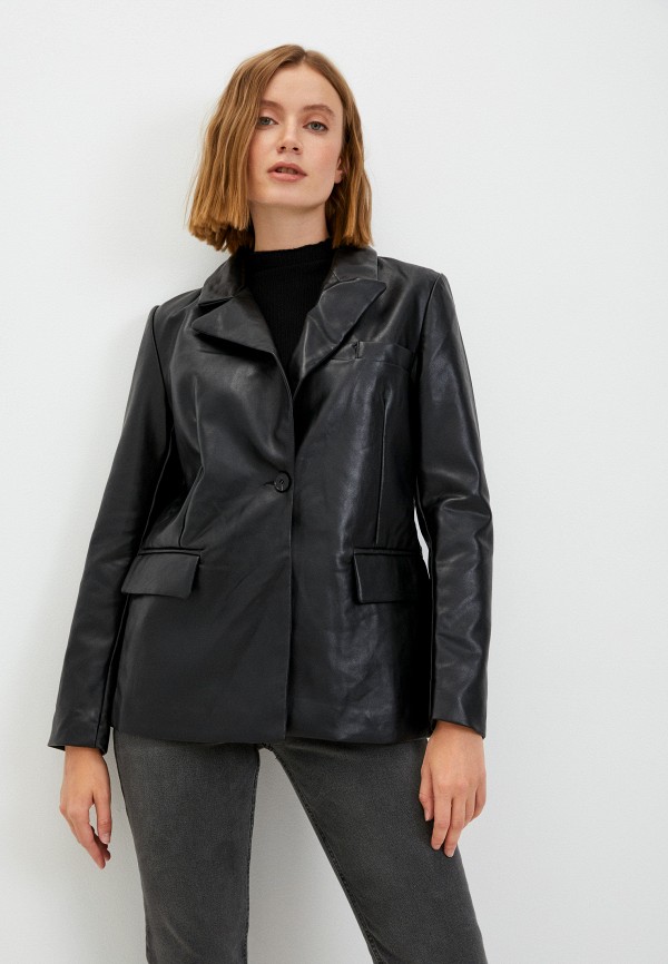 Куртка кожаная DeFacto цвет черный 