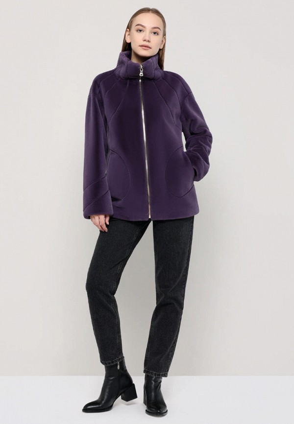 Шуба Alef фиолетовый, размер 50, фото 2