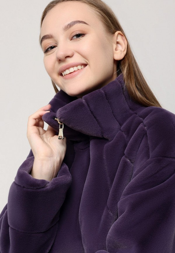 Шуба Alef фиолетовый, размер 50, фото 5