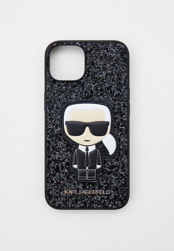 

Чехол для iPhone Karl Lagerfeld, Черный, 14 с покрытием из блесток