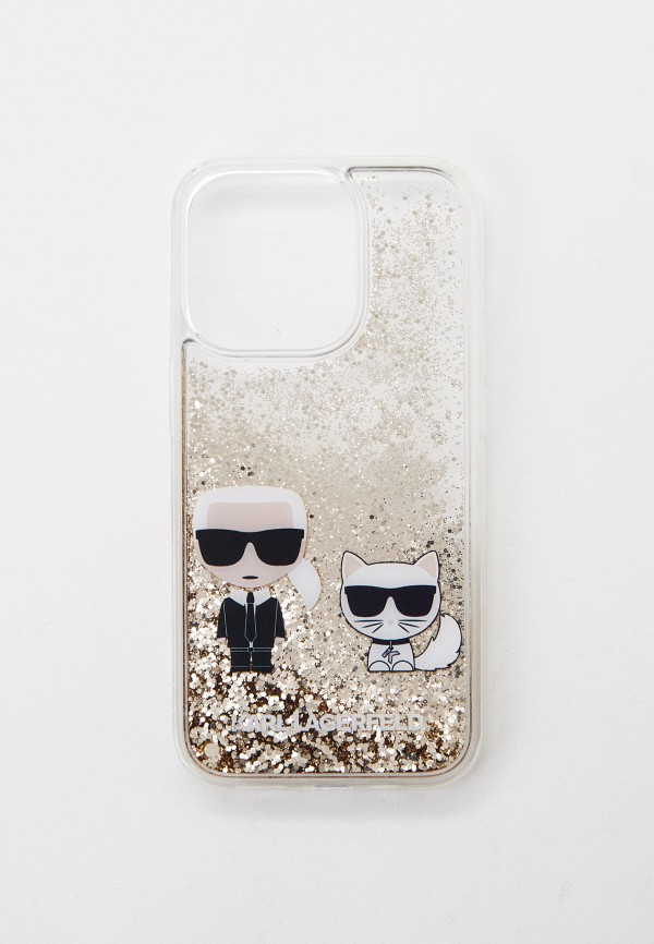 

Чехол для iPhone Karl Lagerfeld, Золотой, 14 Pro с жидкими блестками