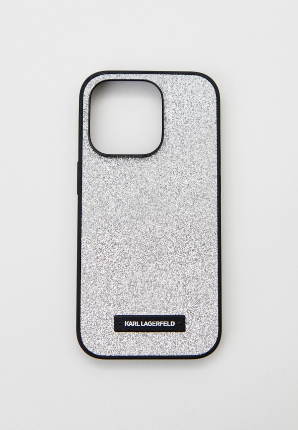 

Чехол для iPhone Karl Lagerfeld, Серебряный, 14 Pro с мерцающей поверхностью