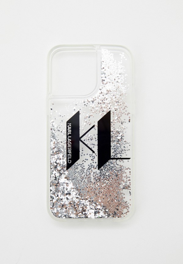 

Чехол для iPhone Karl Lagerfeld, Серебряный, 14 Pro Max с жидкими блестками