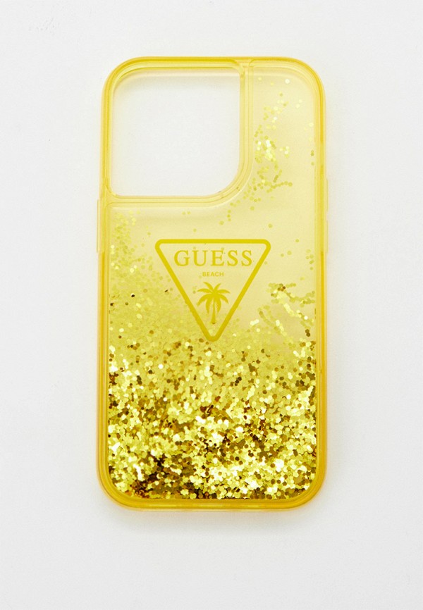 

Чехол для iPhone Guess, Желтый, 14 Pro с жидкими блестками