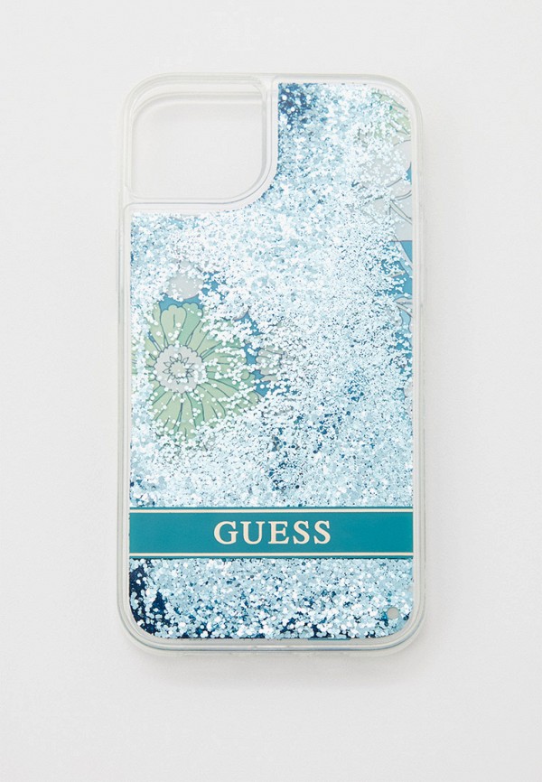 

Чехол для iPhone Guess, Голубой, 14 Plus с жидкими блестками
