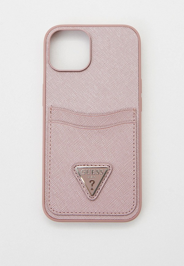 

Чехол для iPhone Guess, Розовый, 14 с карманом для пластиковых карт