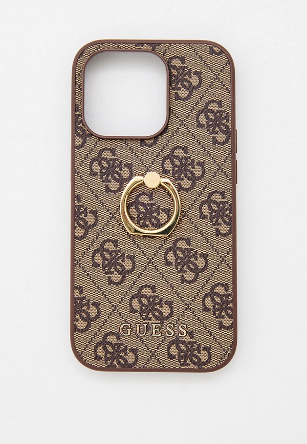 

Чехол для iPhone Guess, Коричневый, 14 Pro с кольцом на палец