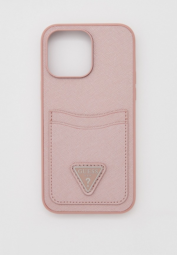 

Чехол для iPhone Guess, Розовый, 14 Pro Max с карманом для пластиковых карт