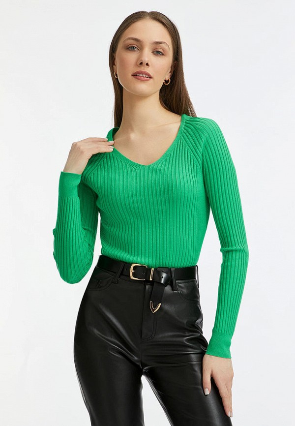 Пуловер oodji зеленого цвета