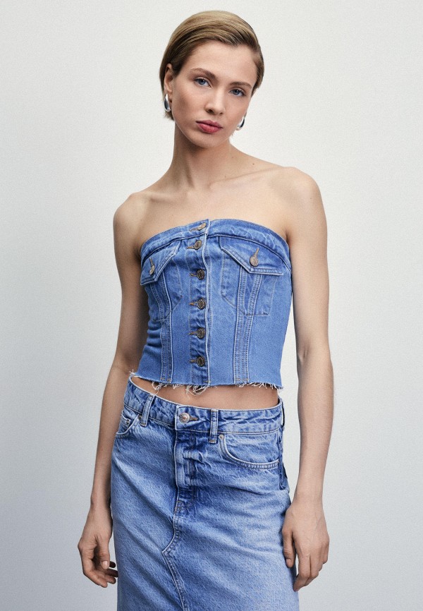 

Топ Zarina, Голубой, LIMITED COLLECTION