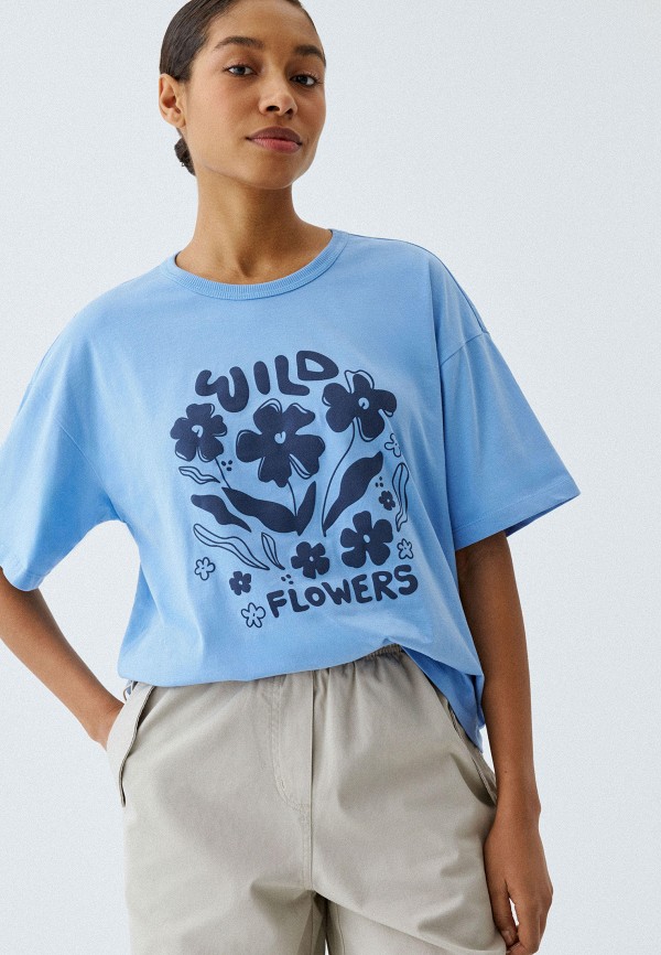 

Футболка Sela, Голубой, MIRA OVERSIZE FIT
