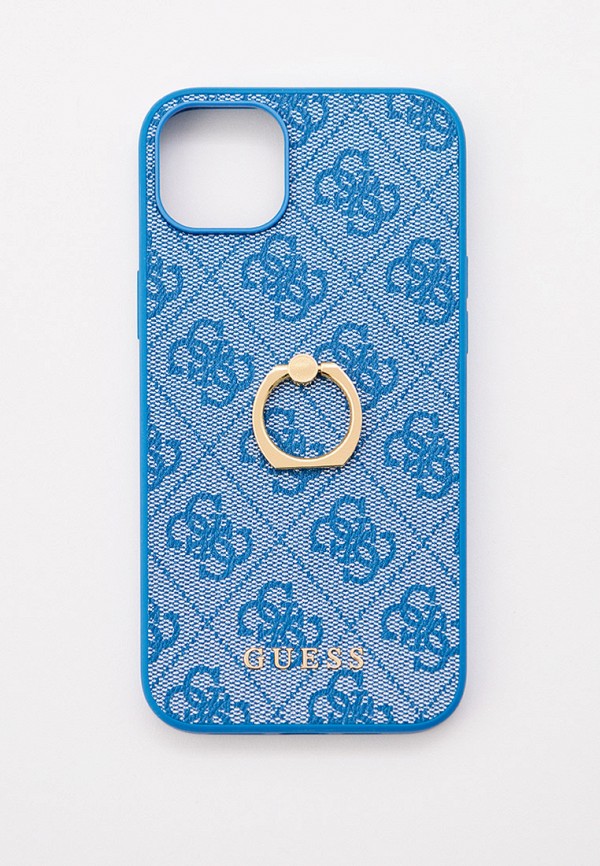 

Чехол для iPhone Guess, Голубой, 14 Plus с кольцом на палец