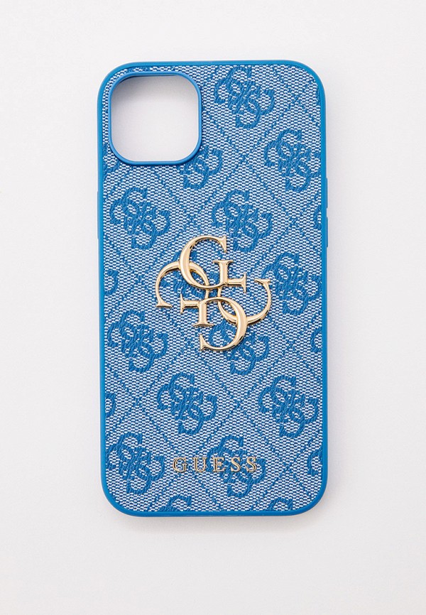 

Чехол для iPhone Guess, Голубой, 14 Plus из экокожи