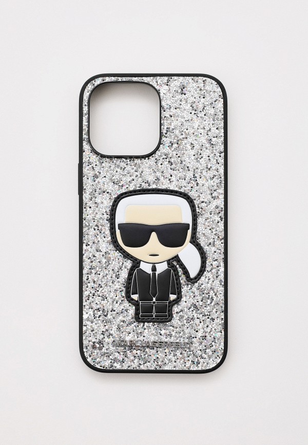 

Чехол для iPhone Karl Lagerfeld, Серебряный, 14 Pro Max с покрытием из блесток