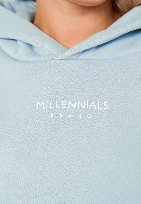 Худи Millennials голубой, размер OverSize, фото 5