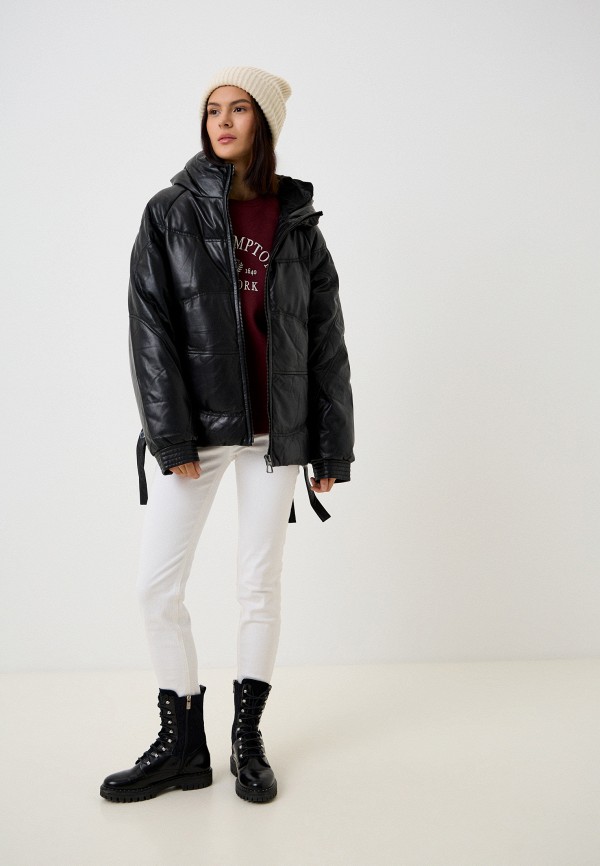 фото Куртка кожаная утепленная снежная королева