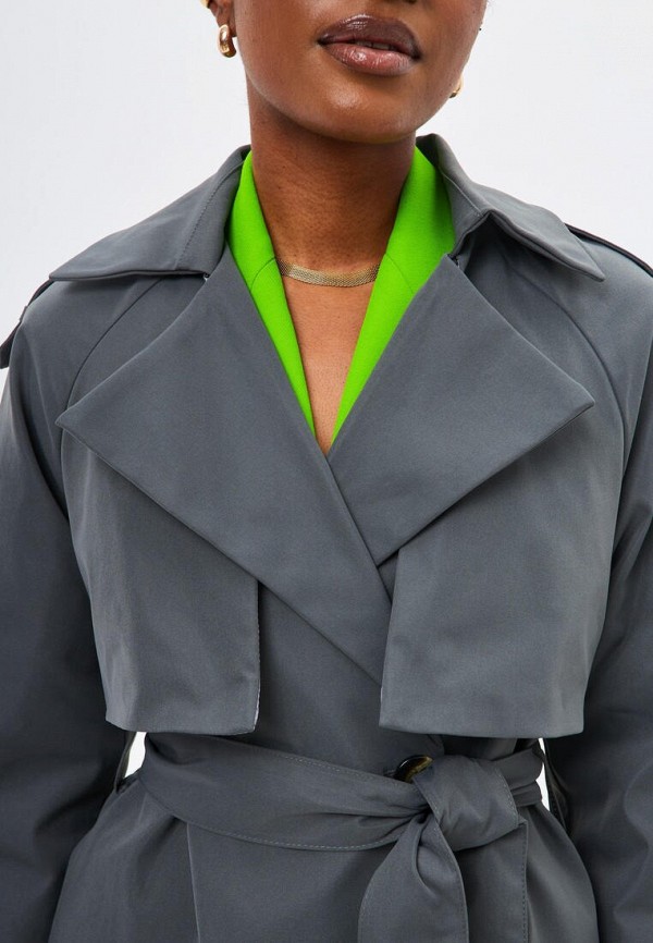 Плащ Noele Boutique серый, размер 42, фото 4