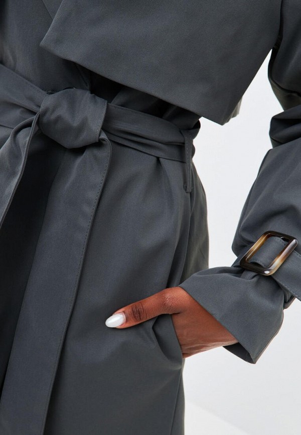 Плащ Noele Boutique серый, размер 42, фото 5