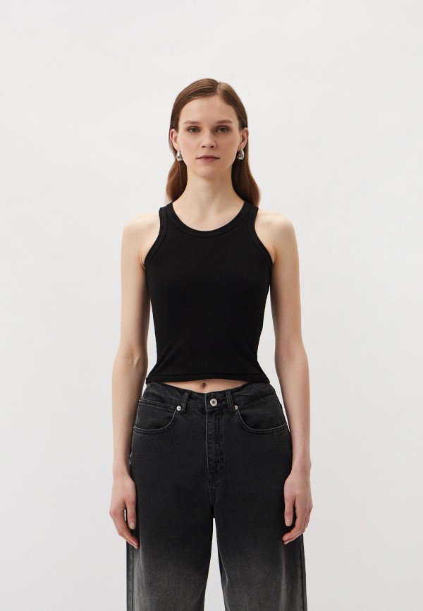 

Майка Berhasm, Черный, Sleeveless top with a metal logo badge