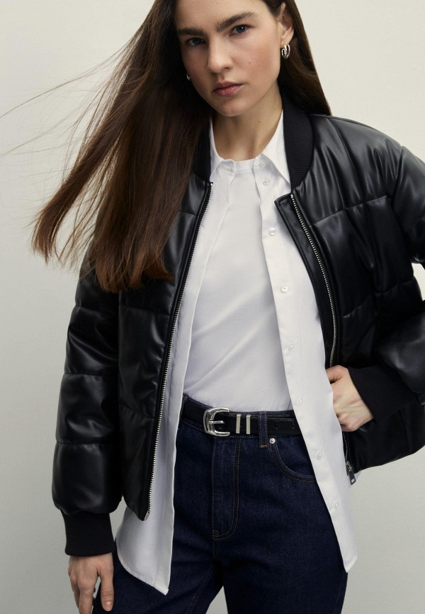 фото Куртка кожаная утепленная zarina