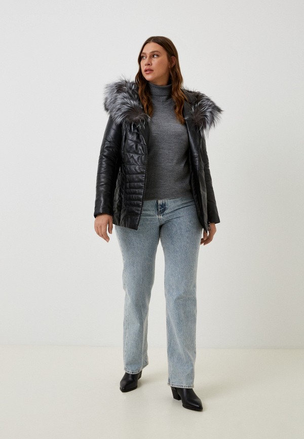 фото Куртка кожаная утепленная снежная королева