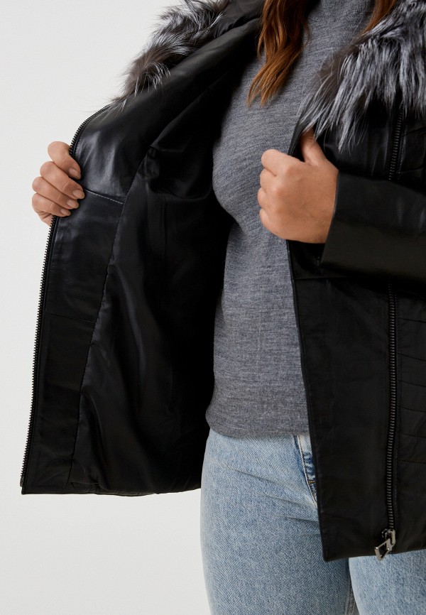 фото Куртка кожаная утепленная снежная королева