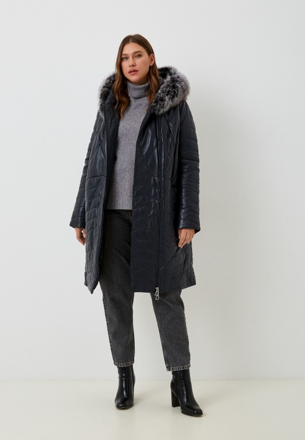 фото Куртка кожаная утепленная снежная королева