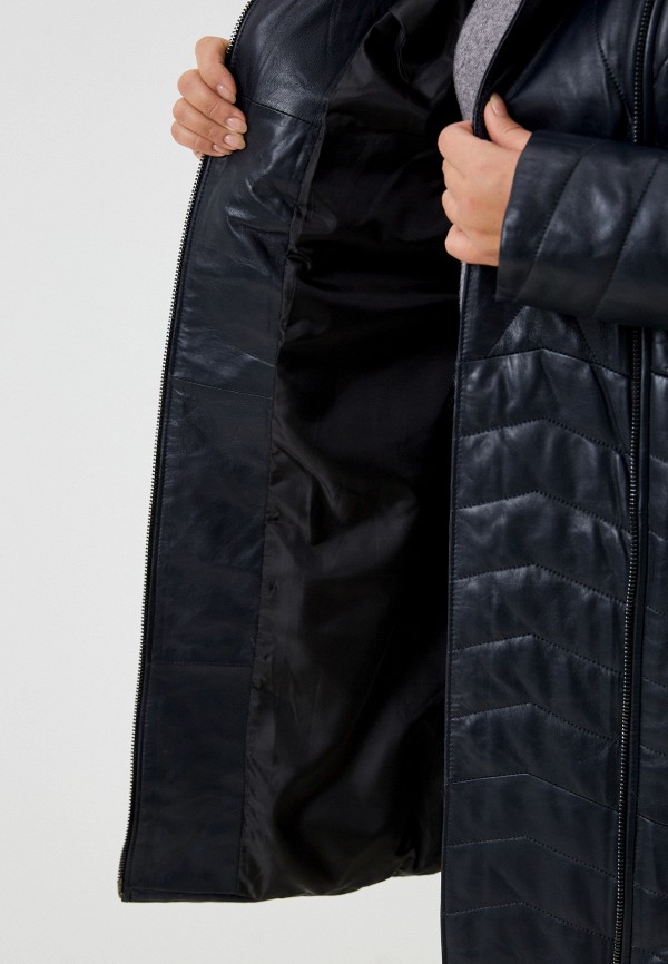 фото Куртка кожаная утепленная снежная королева