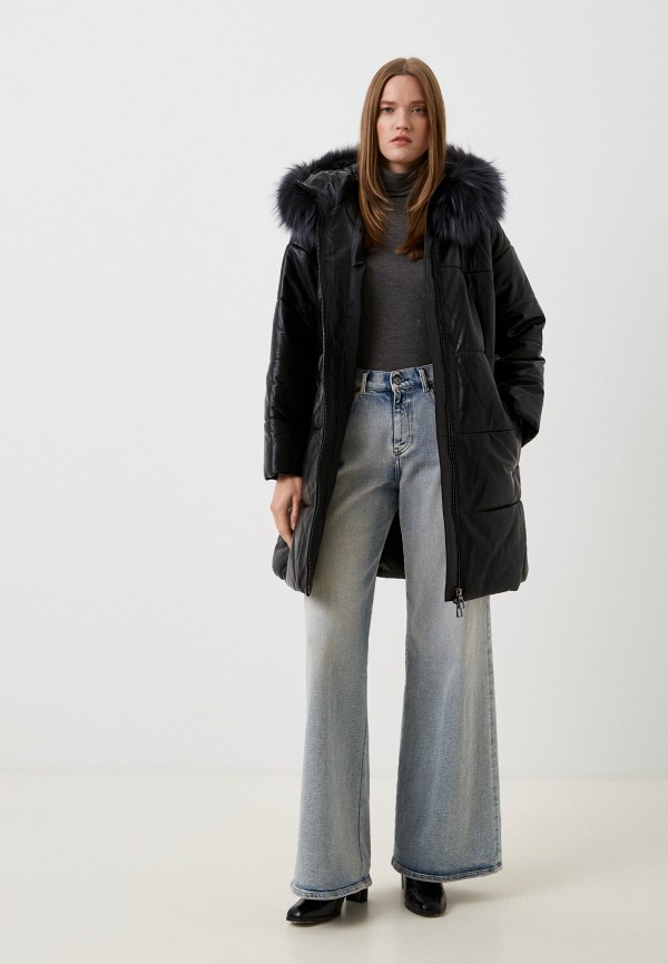 фото Куртка кожаная утепленная снежная королева