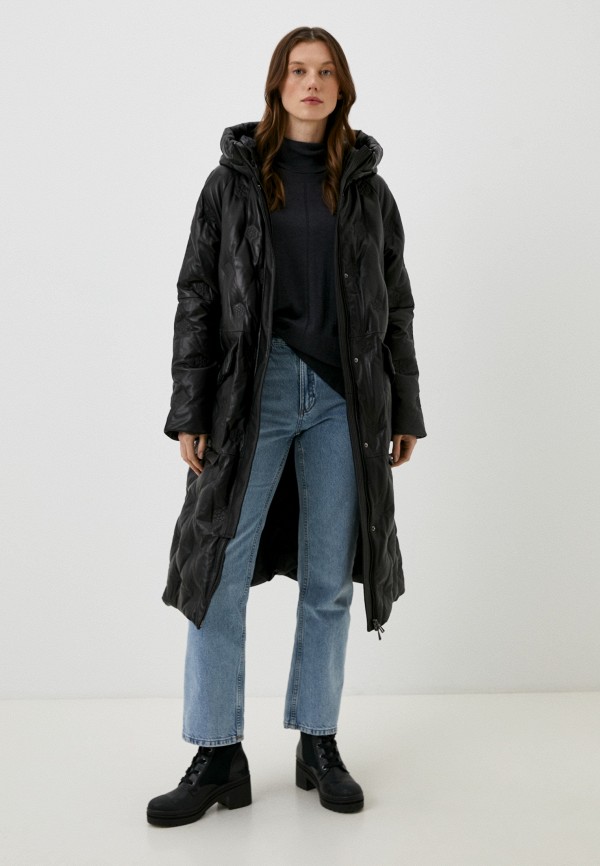 фото Пуховик кожаный снежная королева