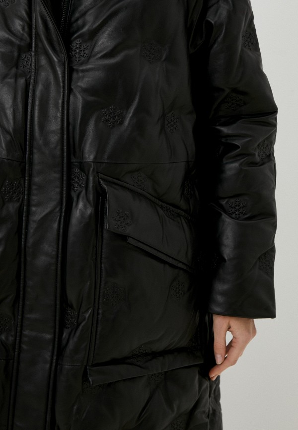 фото Пуховик кожаный снежная королева